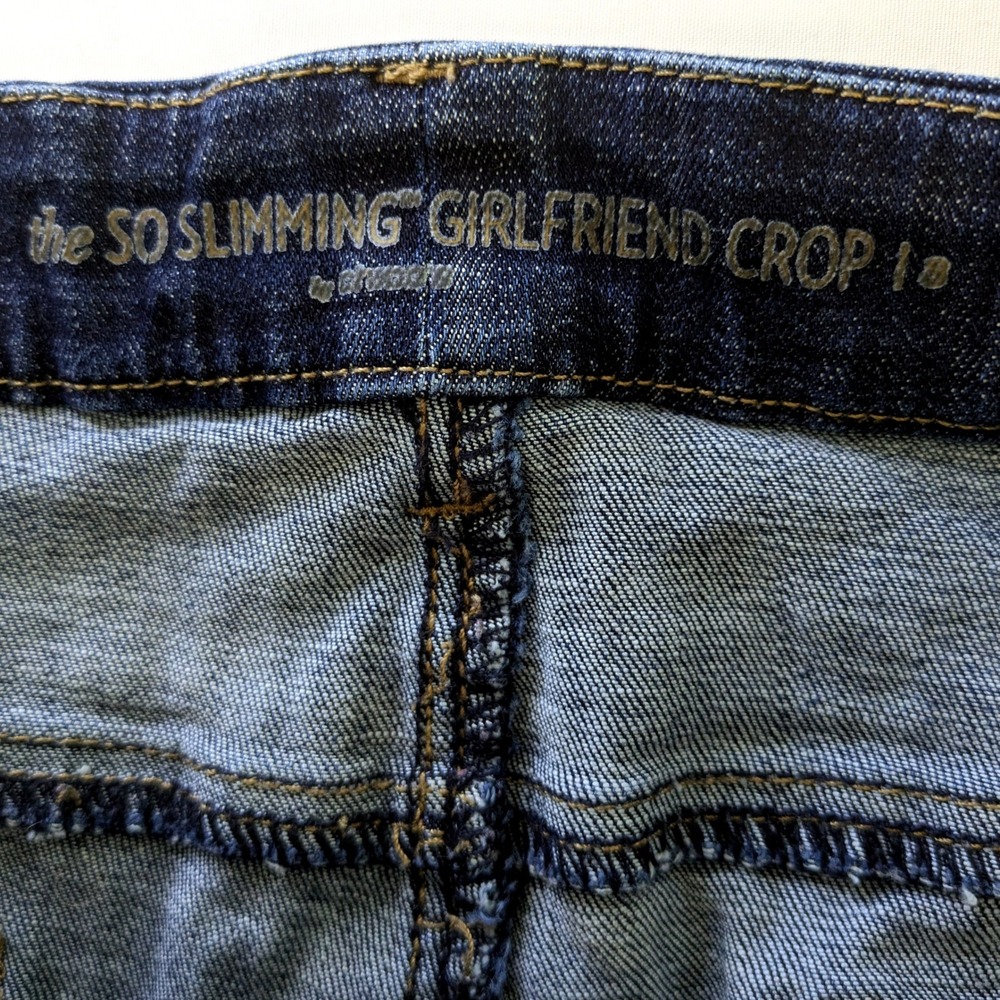 Chico's So Slimming Girlfriend Crop Jeans Dark Wash Denim Size 3 Large XL - Picture 4 of 7